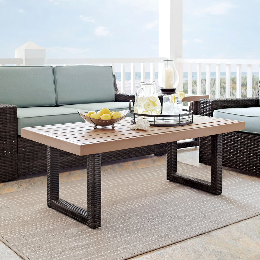 Brown Pedestal Patio Coffee Table V333