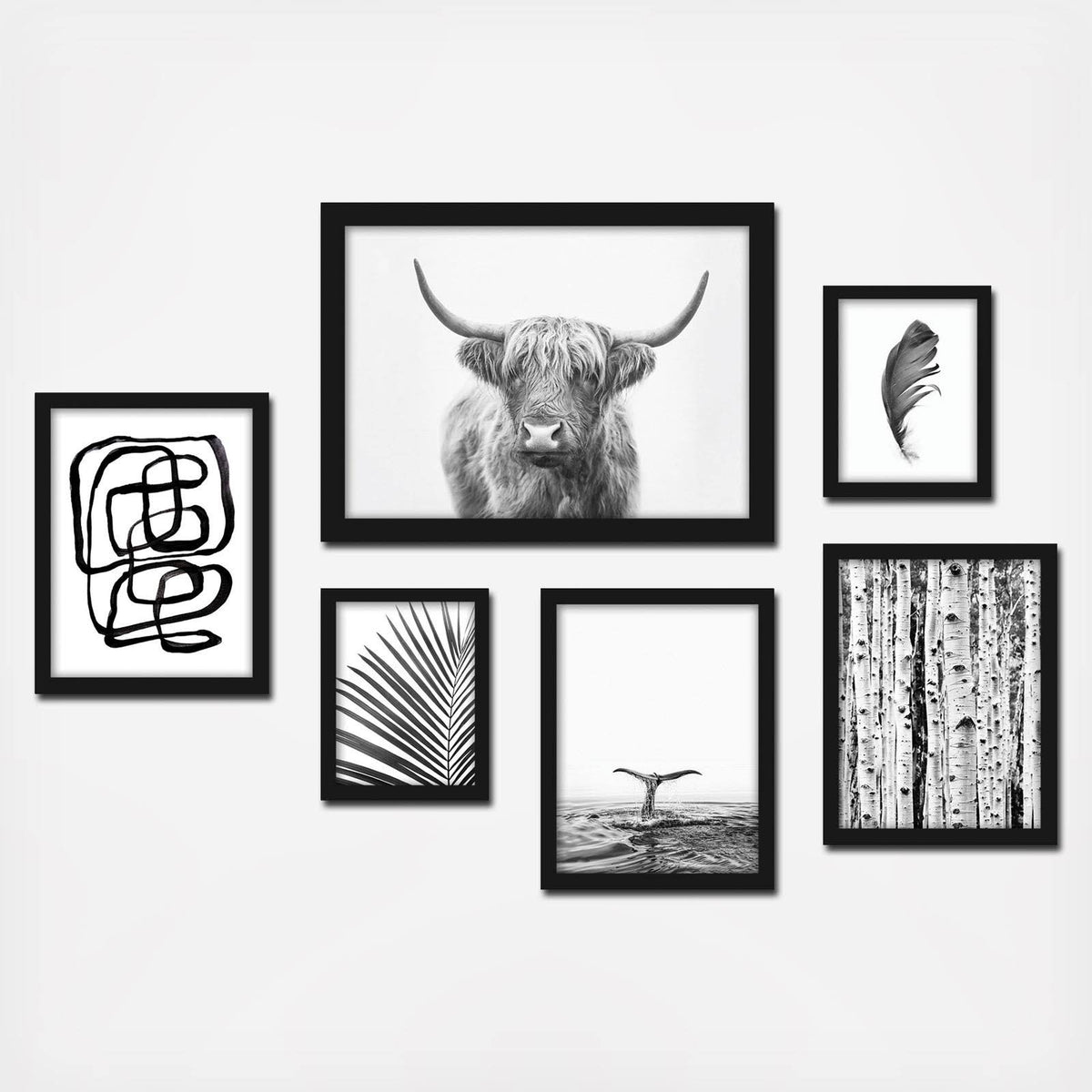 6-Piece Black & White Gallery Wall Set Y58576