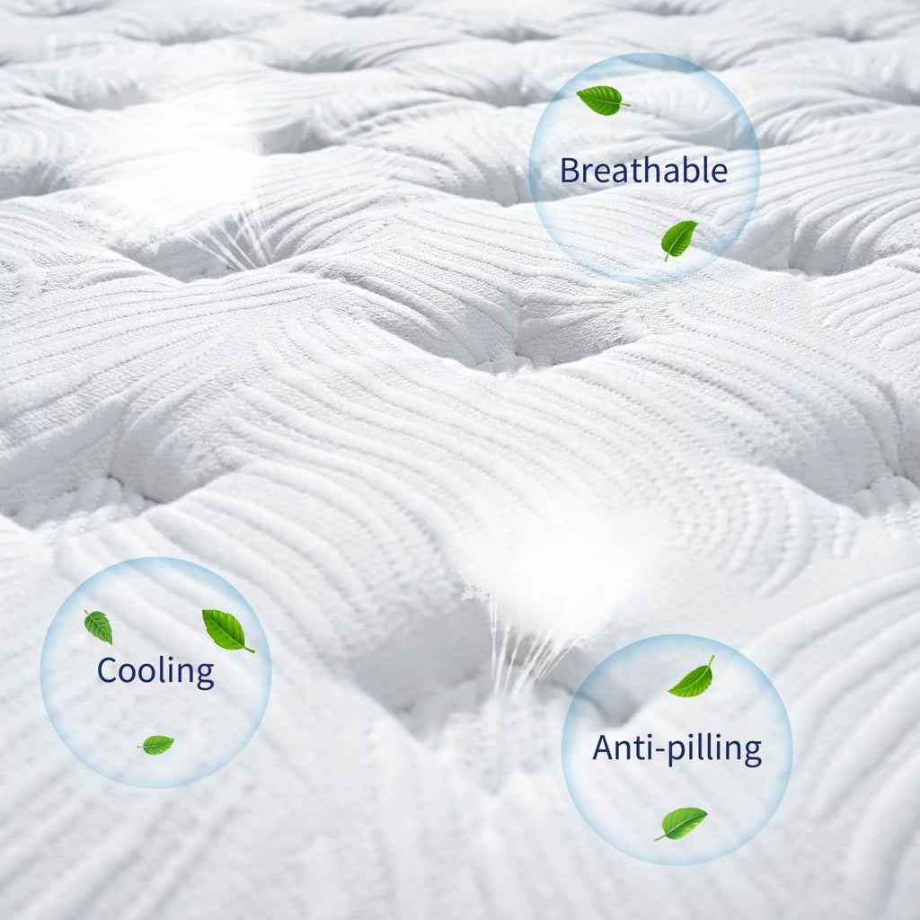 King Size 10 Inch Hybrid Memory Foam Innerspring Medium Firm Mattress O630