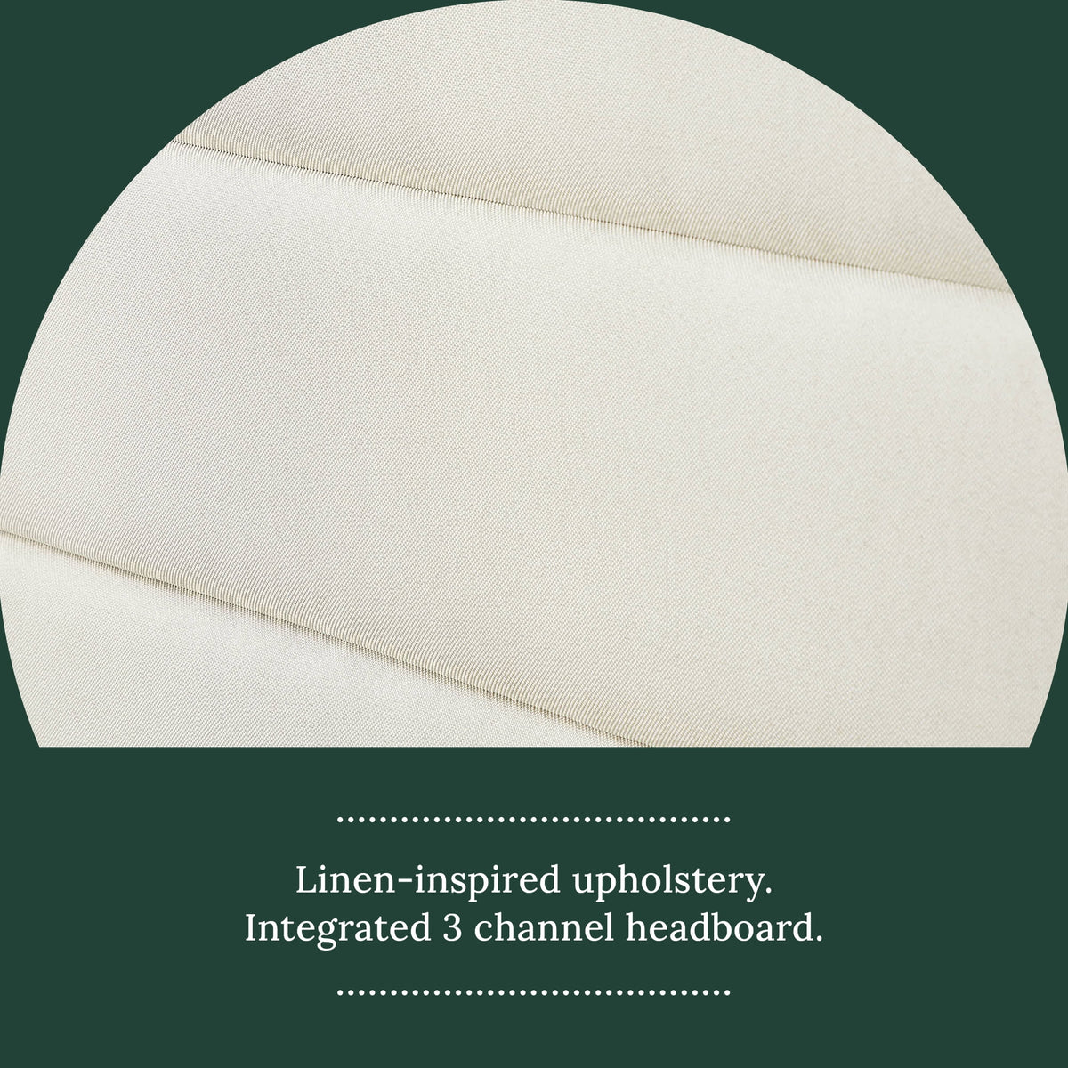 Upholstered Channeled Platform Bed, Full, Cream E498708