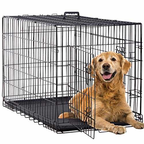 48 Inch Folding Wire Dog Crate with Double-Door V478450