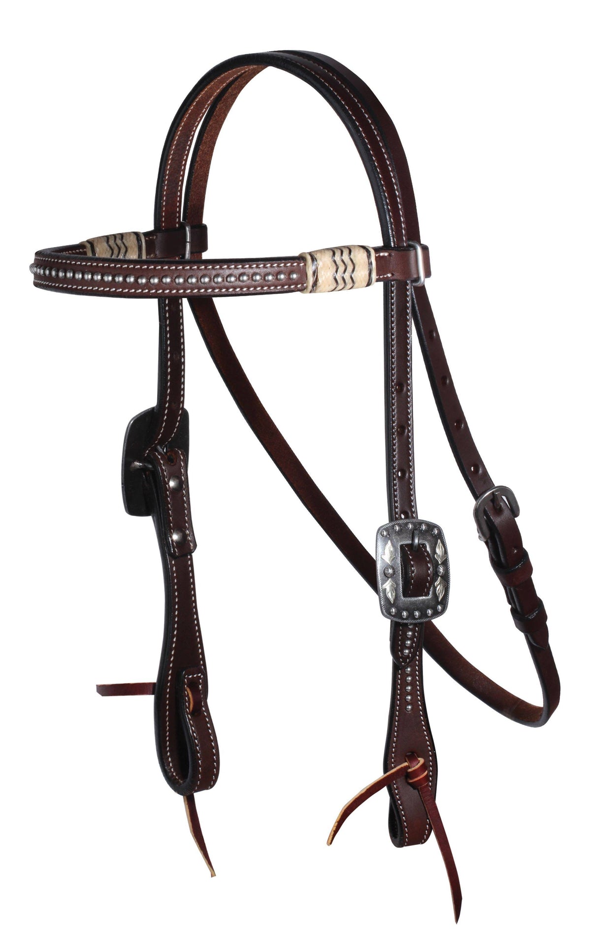 Black Rawhide Dotted Browband Headstall Z5591
