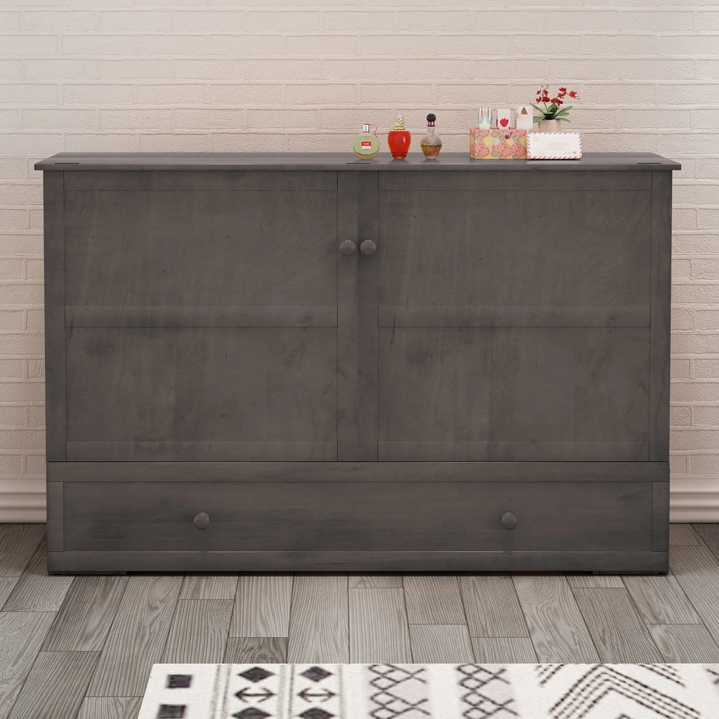 Queen Size Murphy Bed Chest with Foam Mattress X630348