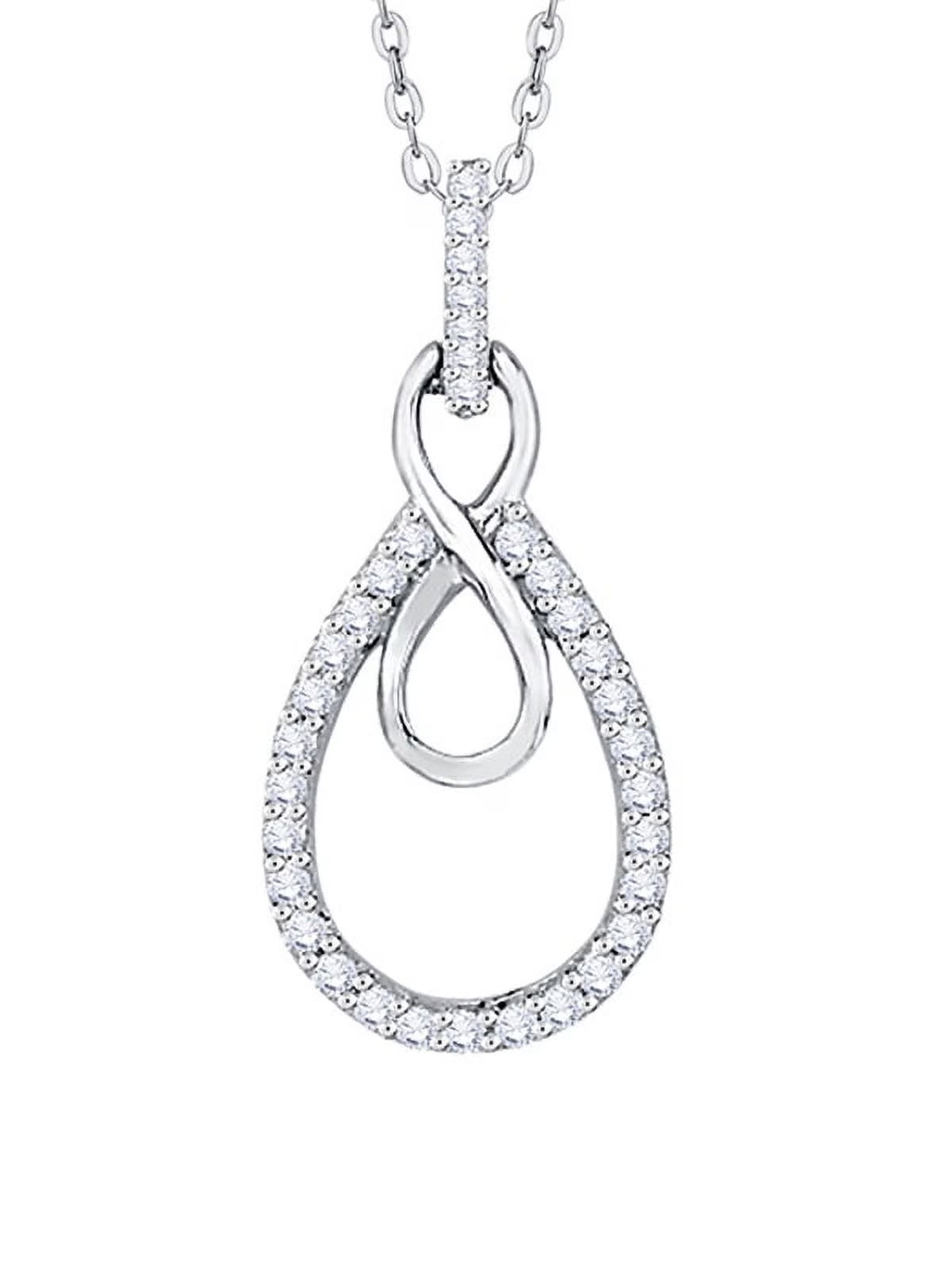 14K White Gold Diamond Infinity Pendant Necklace K4643