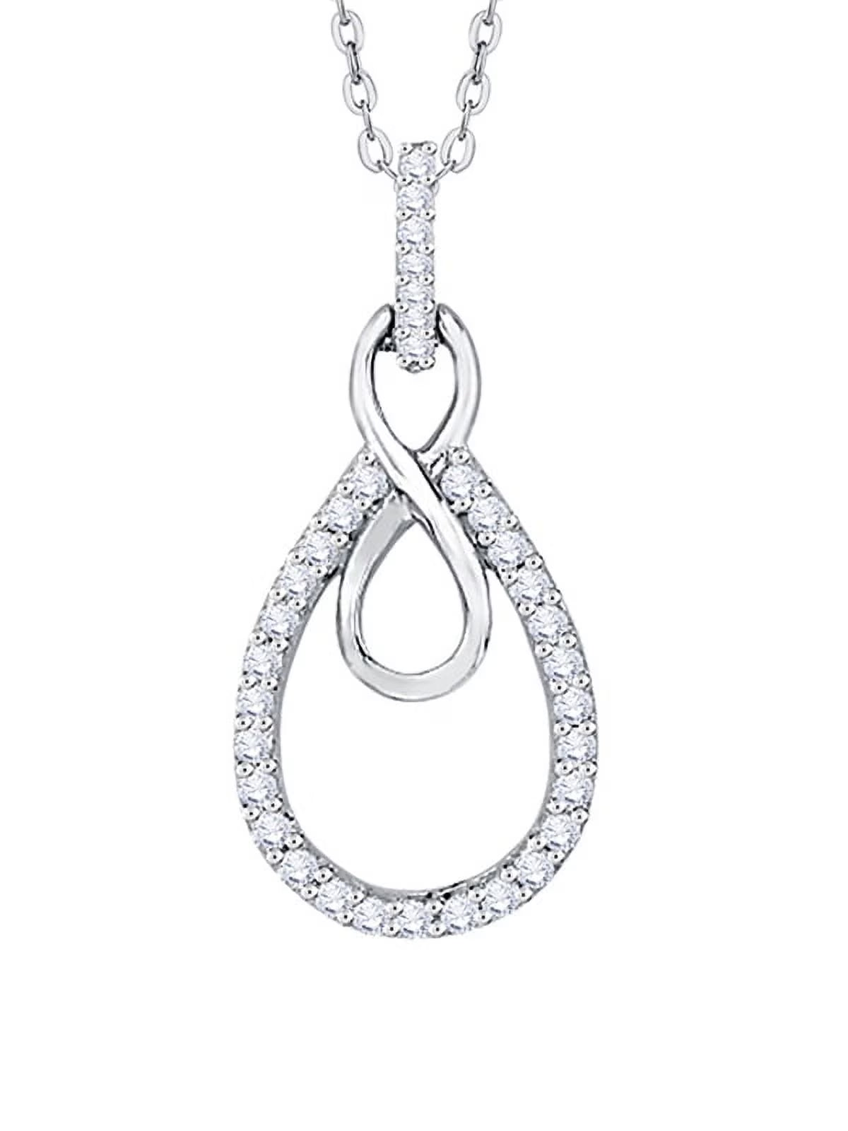 14K White Gold Diamond Infinity Pendant Necklace K4643