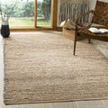 Natural & Blue Handmade Jute Accent Rug B2909