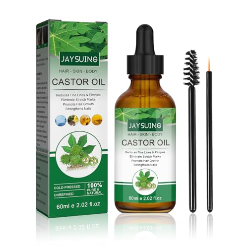 Cold Pressed Pure Castor Oil in Glass Bottle D9273