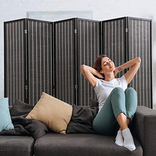 4 Panel 72 Inches High Bamboo Mesh Room Divider M7849