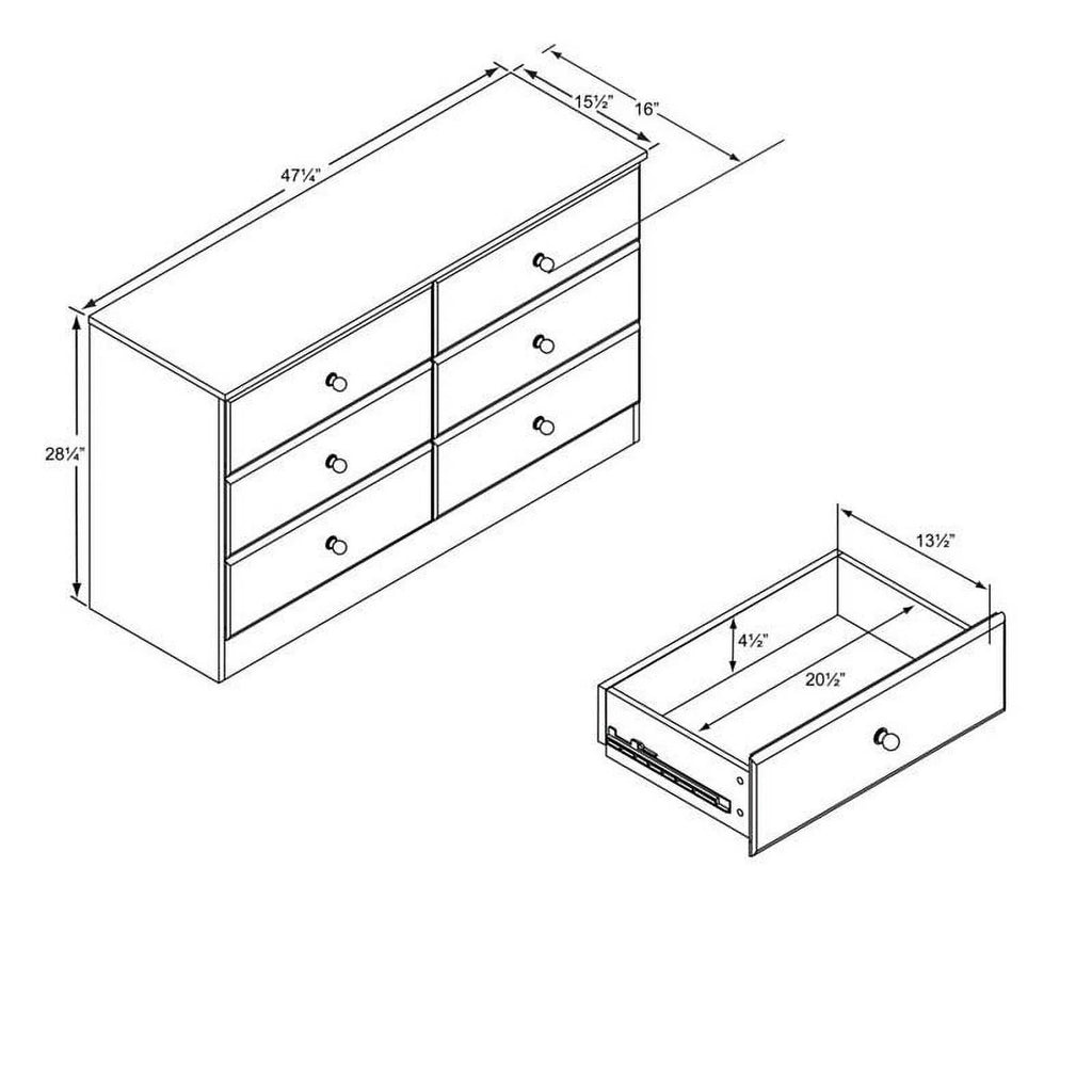 4-Piece Set with 2 Nightstands Double Dresser 4-Drawer Chest Y626