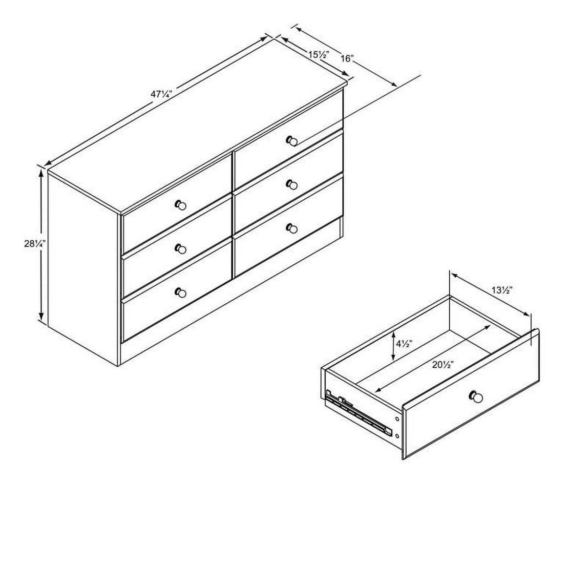 4-Piece Set with 2 Nightstands Double Dresser 4-Drawer Chest Y626