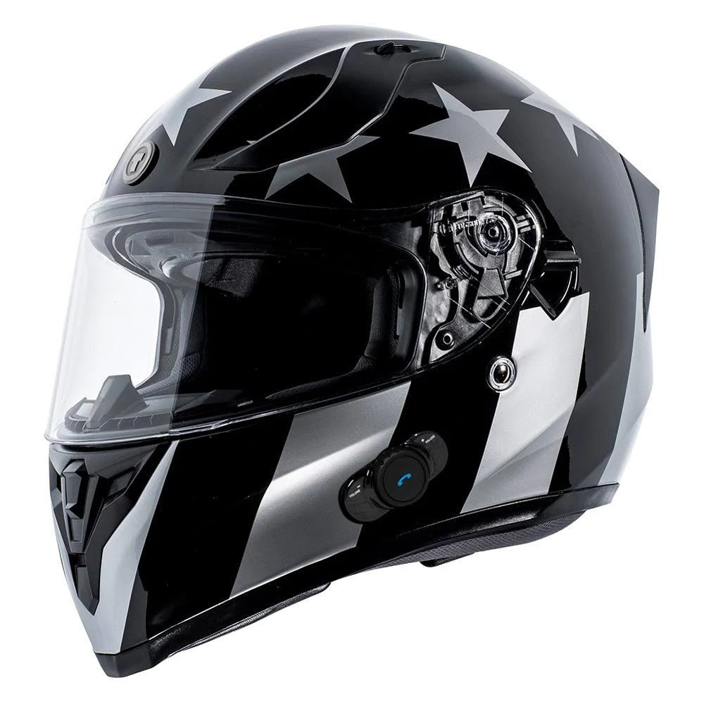 Gloss Black Captain Shadow Full Face Motorcycle Helmet R5743