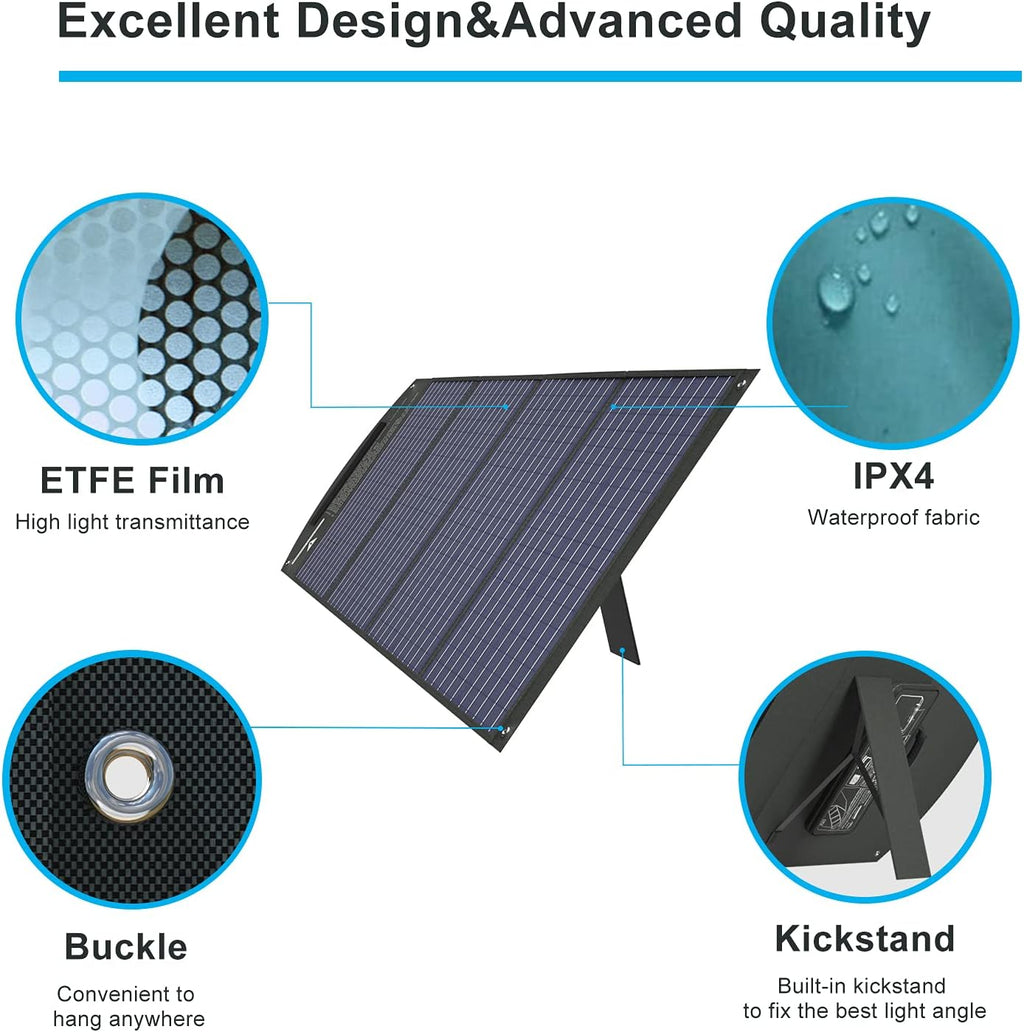 100W 18 Volt Monocrystalline Foldable Solar Panel with USB Output F89589