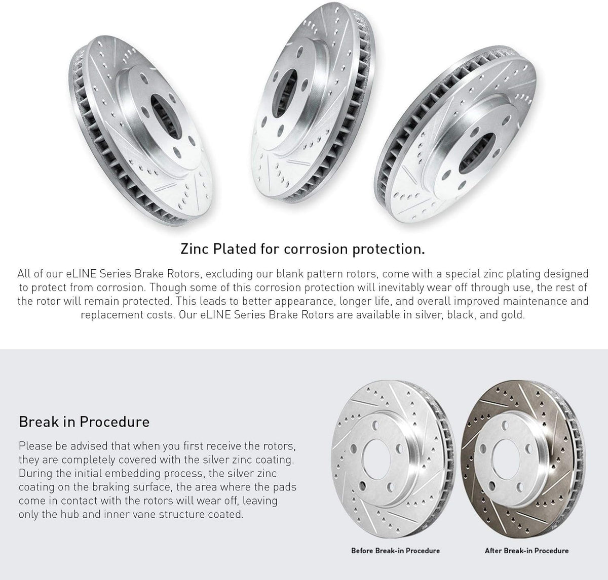 Front Rear Drilled and Slotted Brake Rotors U19317