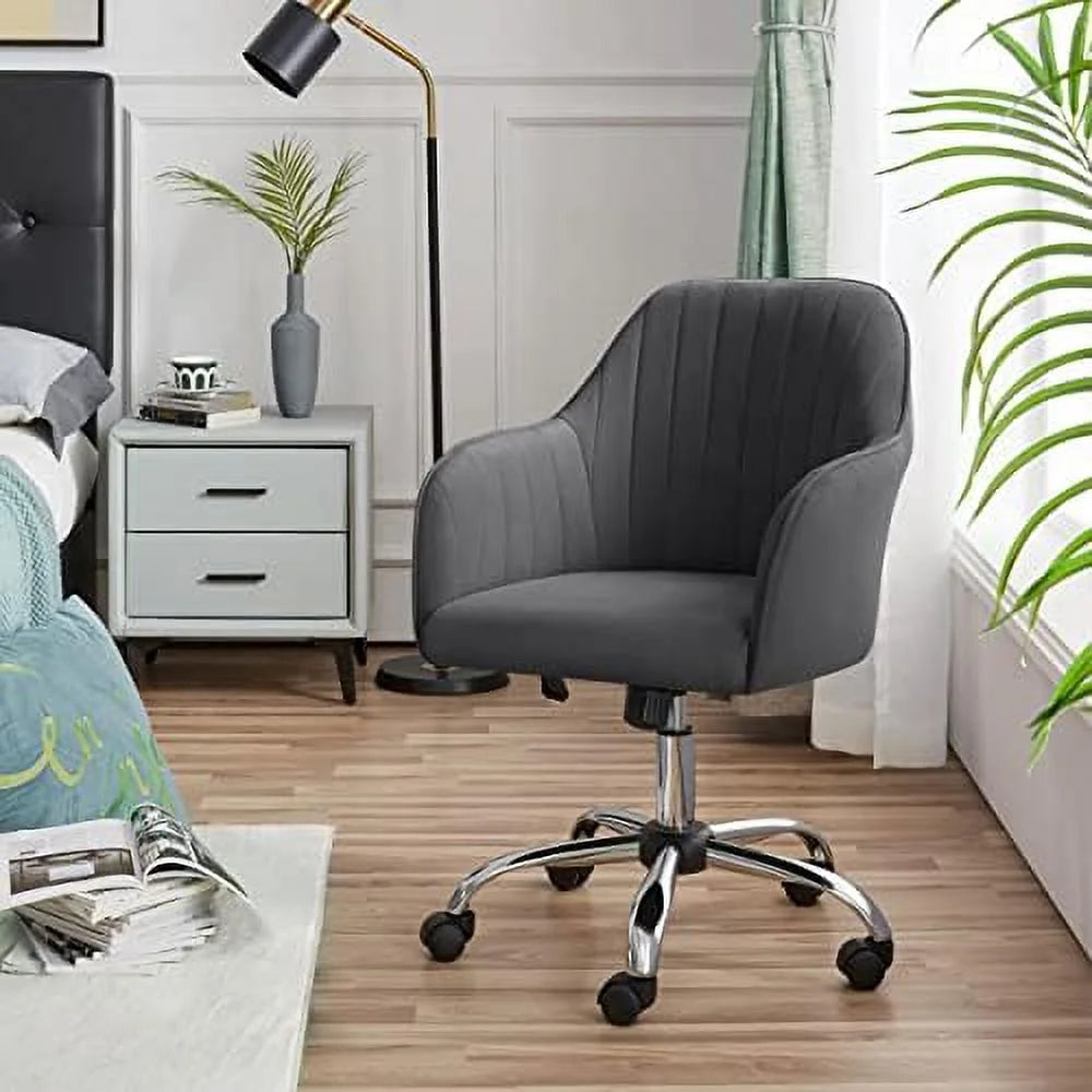 Faux Leather Height Adjustable Swivel Office Chair with Arms J619