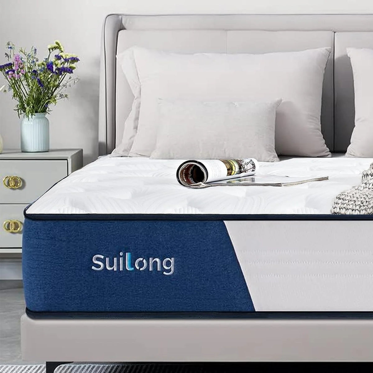 King Size 10 Inch Hybrid Memory Foam Innerspring Medium Firm Mattress O630