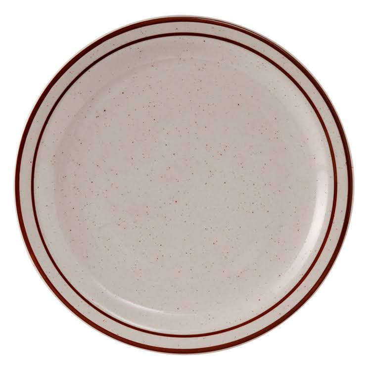 White with Brown Speckle 9 in. Plate M574