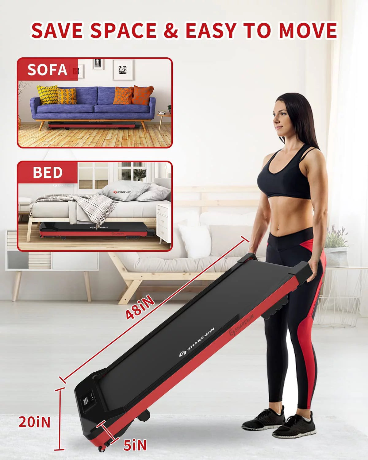 Under Desk Treadmill 300 lb Capacity White B388