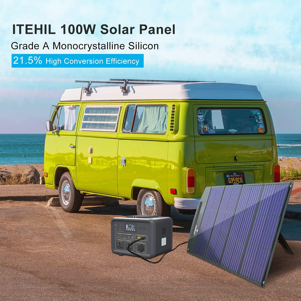 100W 18 Volt Monocrystalline Foldable Solar Panel with USB Output F89589