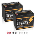 2-Pack 12V 100Ah LiFePO4 Automotive Batteries, 100A BMS Each, Group 24 D5265