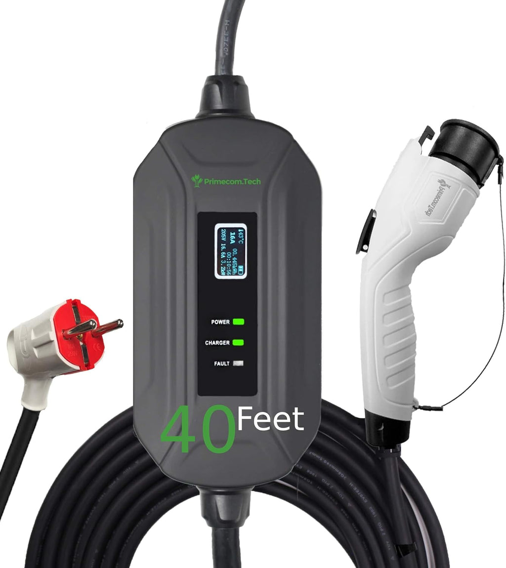 Portable Level 2 Electric Vehicle Charger, 16Amp, 30 Feet D264