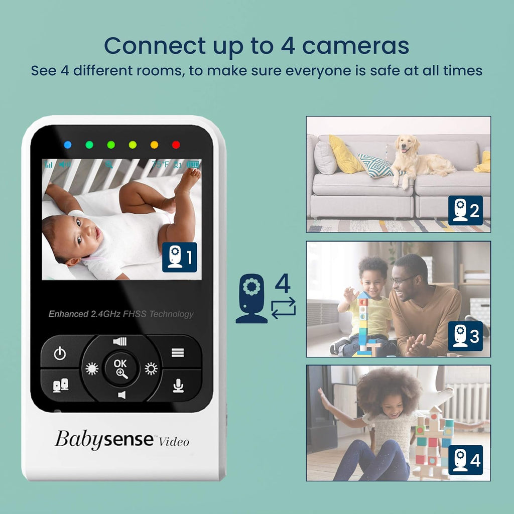 Video Baby Monitor with Camera and Audio, Two Cameras, Night Vision, Two Way Talk D6212