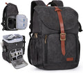 Black Waterproof Camera Backpack with Rain Cover P382904