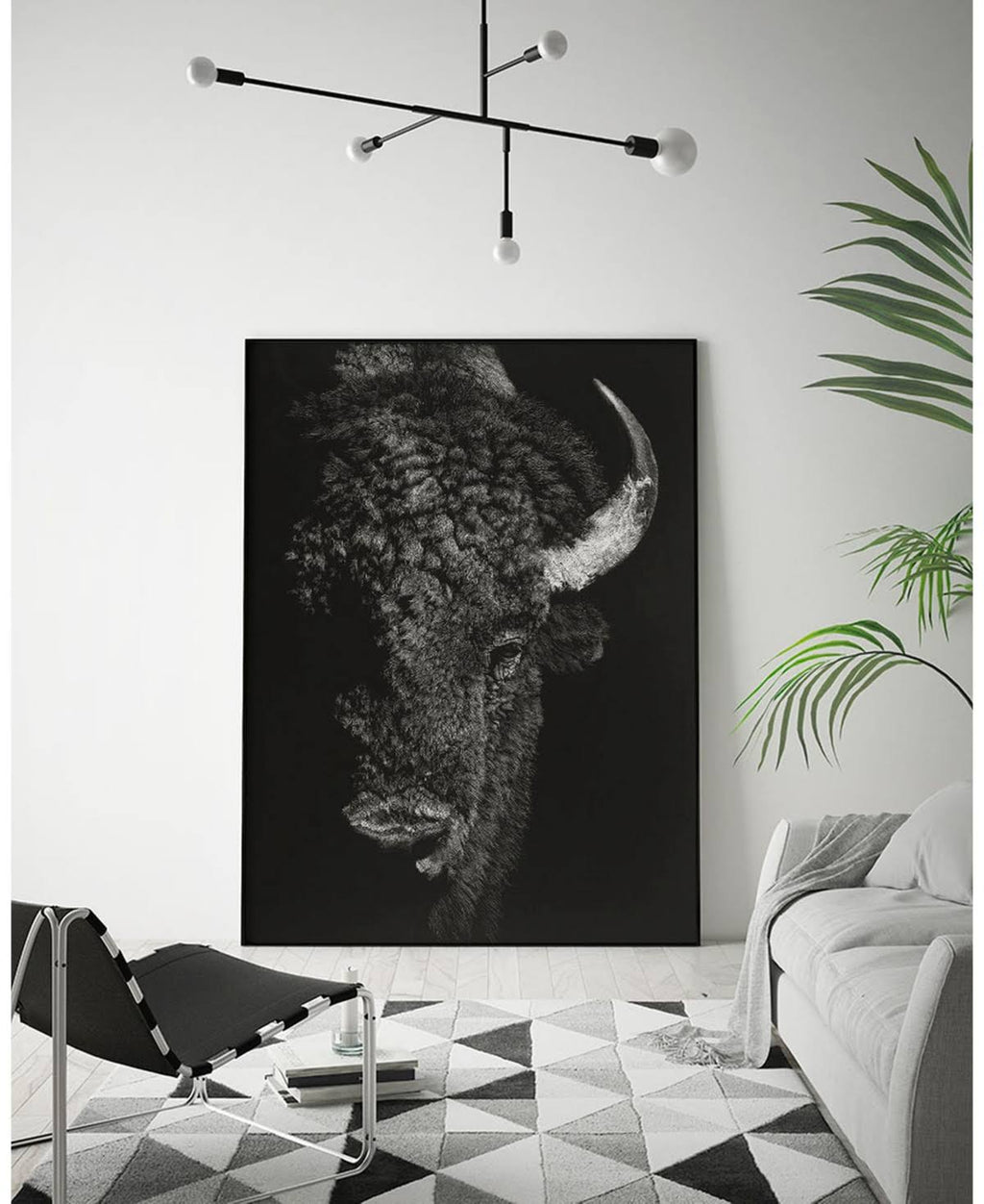 40x22 x 30x22 Framed Canvas Art Block L166