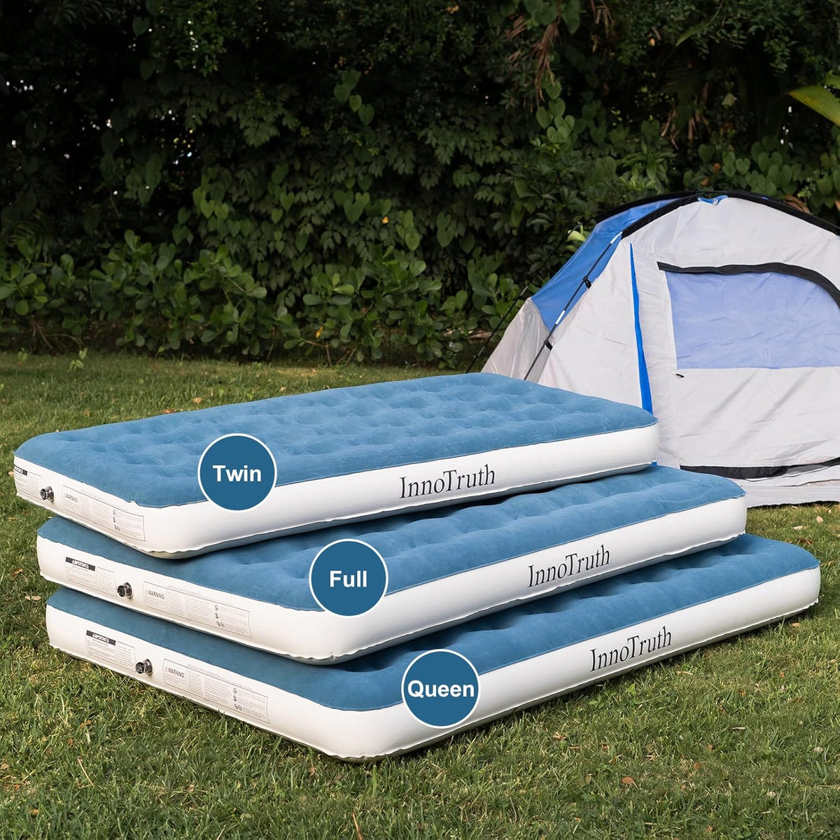 Pack of 2 Inflatable Air Mattress with Rechargeable Electric Pump D987154