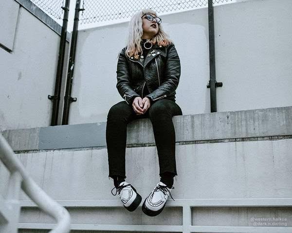 White Leather Creeper Shoes E636