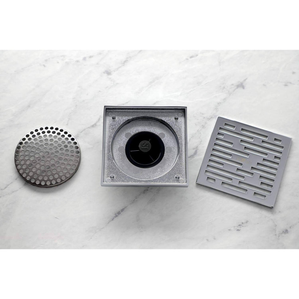 Brushed Nickel Square Grid Shower Drain B98109