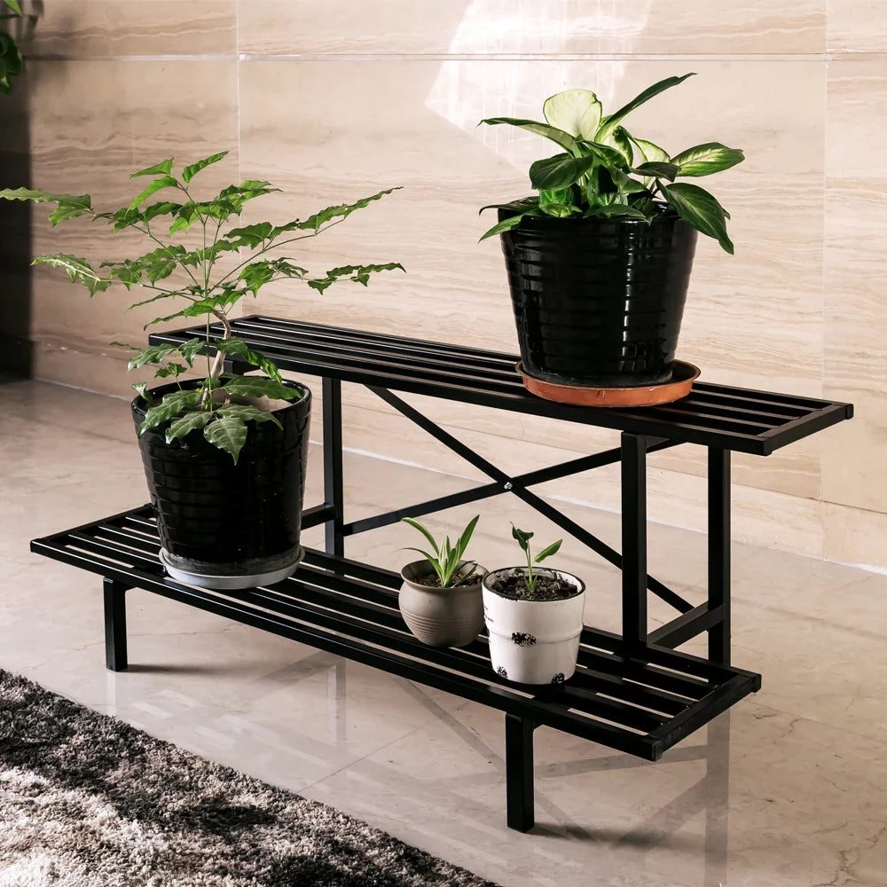 2 Tier Sturdy Metal Plant Stand P27359