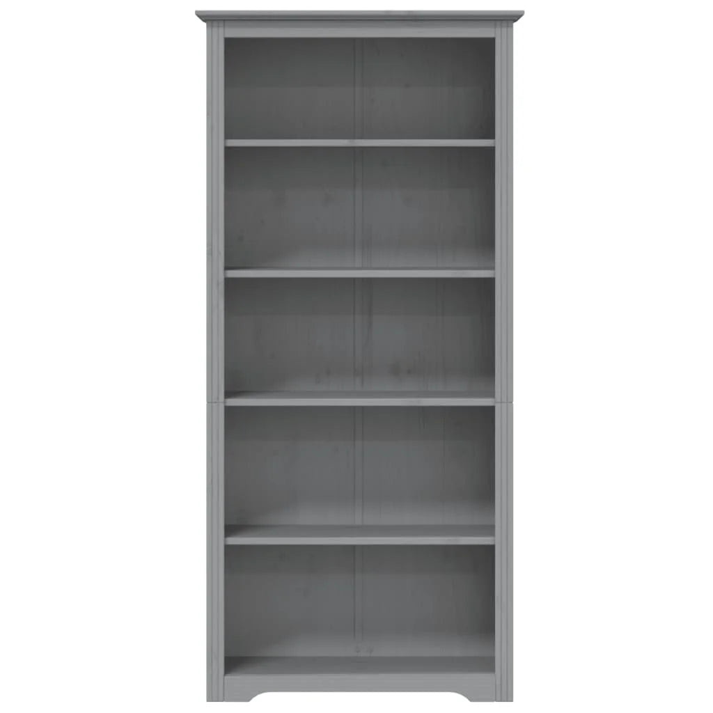 Gray Solid Wood Pine 5-Tier Bookcase C350050