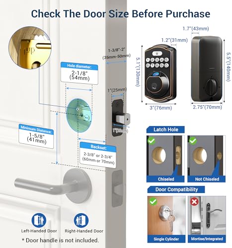 Oil Rubbed Bronze Fingerprint Door Lock R52286