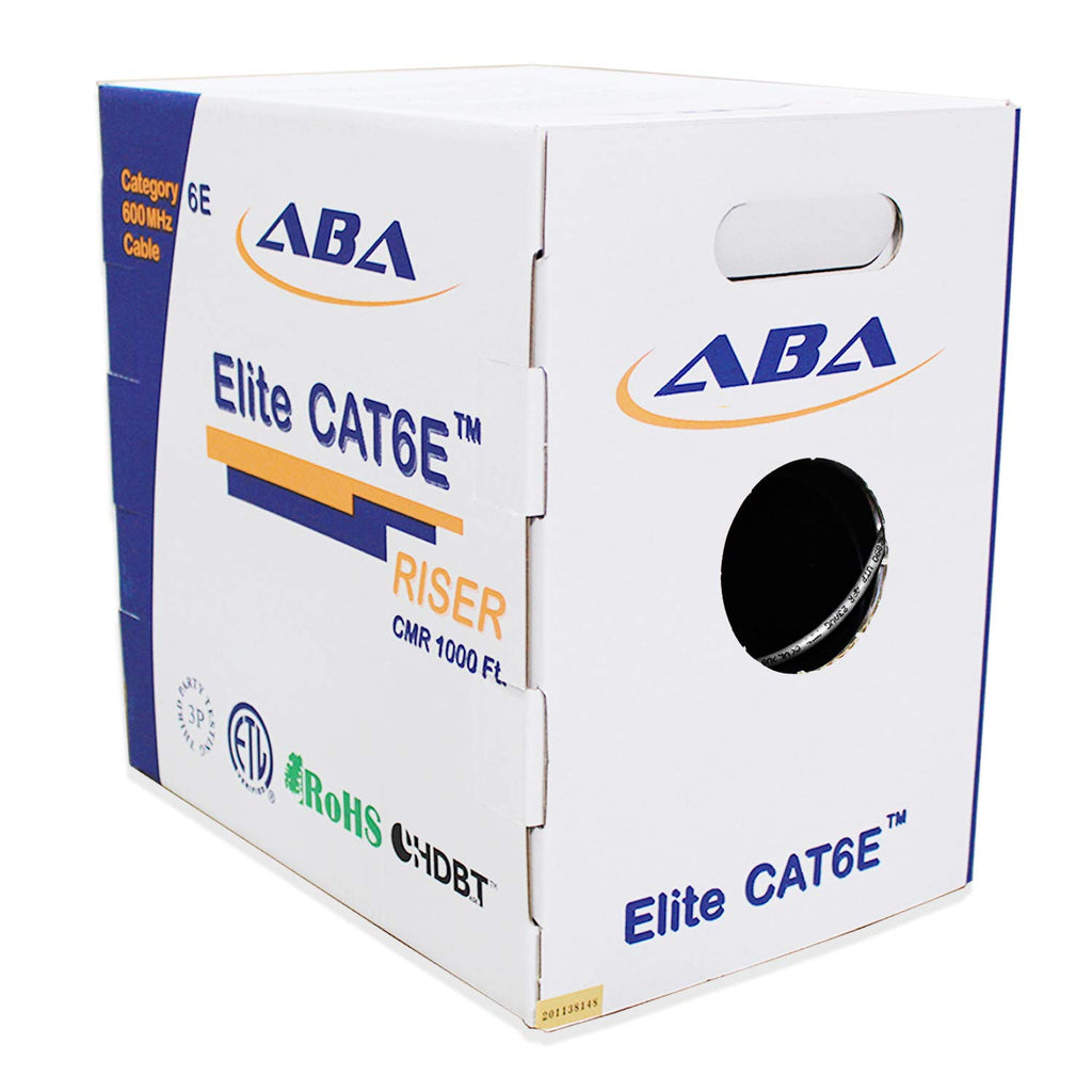 Blue 1000ft UTP 24AWG Solid Bare Copper CAT6E Riser Ethernet Cable J885930
