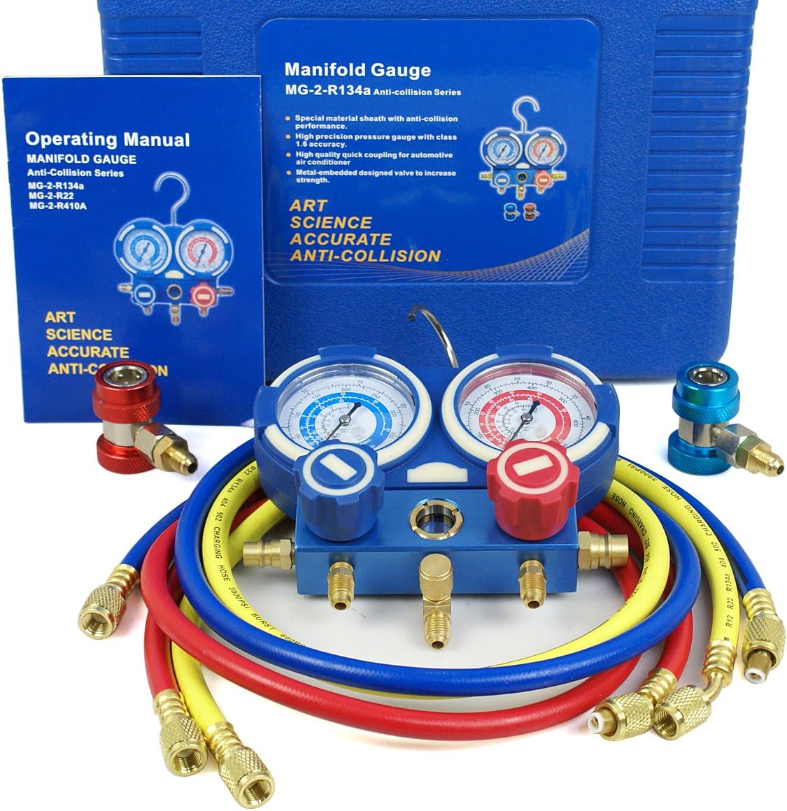 A/C Manifold Gauge Set R134a Brass 1/4 SAE Fittings O941850
