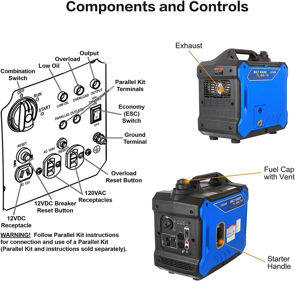 Portable Inverter Generator 2000 Watt Gas Powered X920