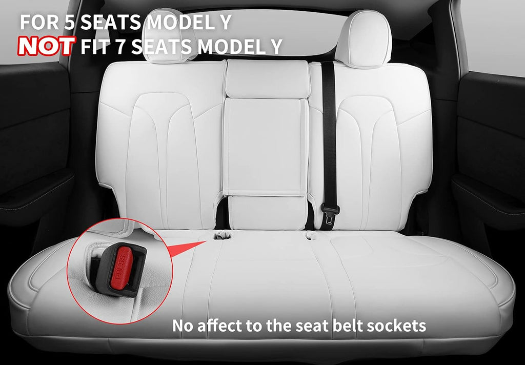 White Nappa Leather Car Seat Covers R265