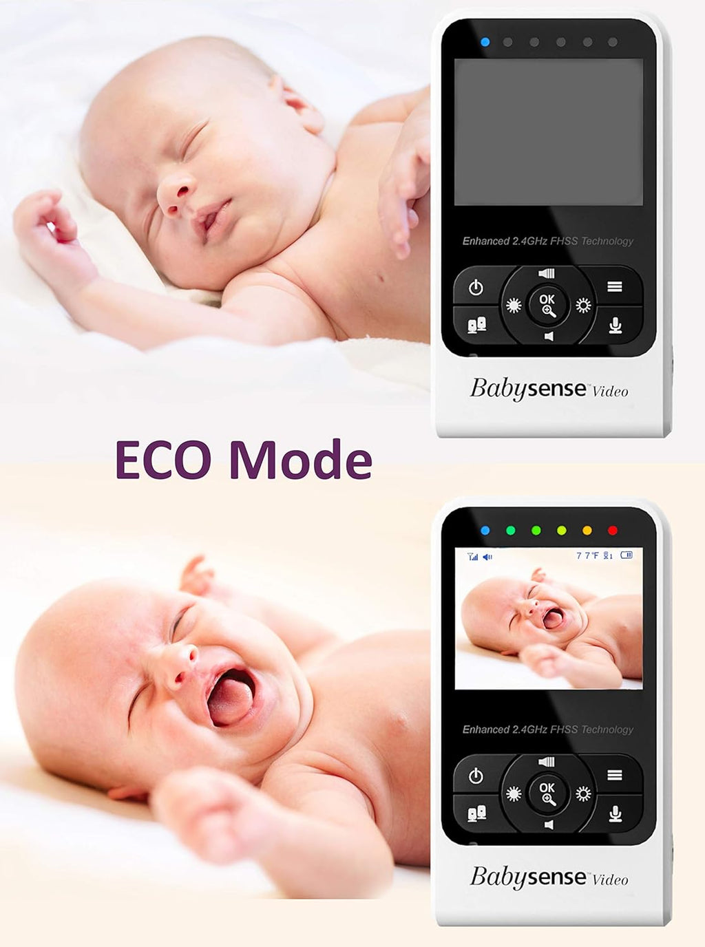 Video Baby Monitor with Camera and Audio, Two Cameras, Night Vision, Two Way Talk D6212