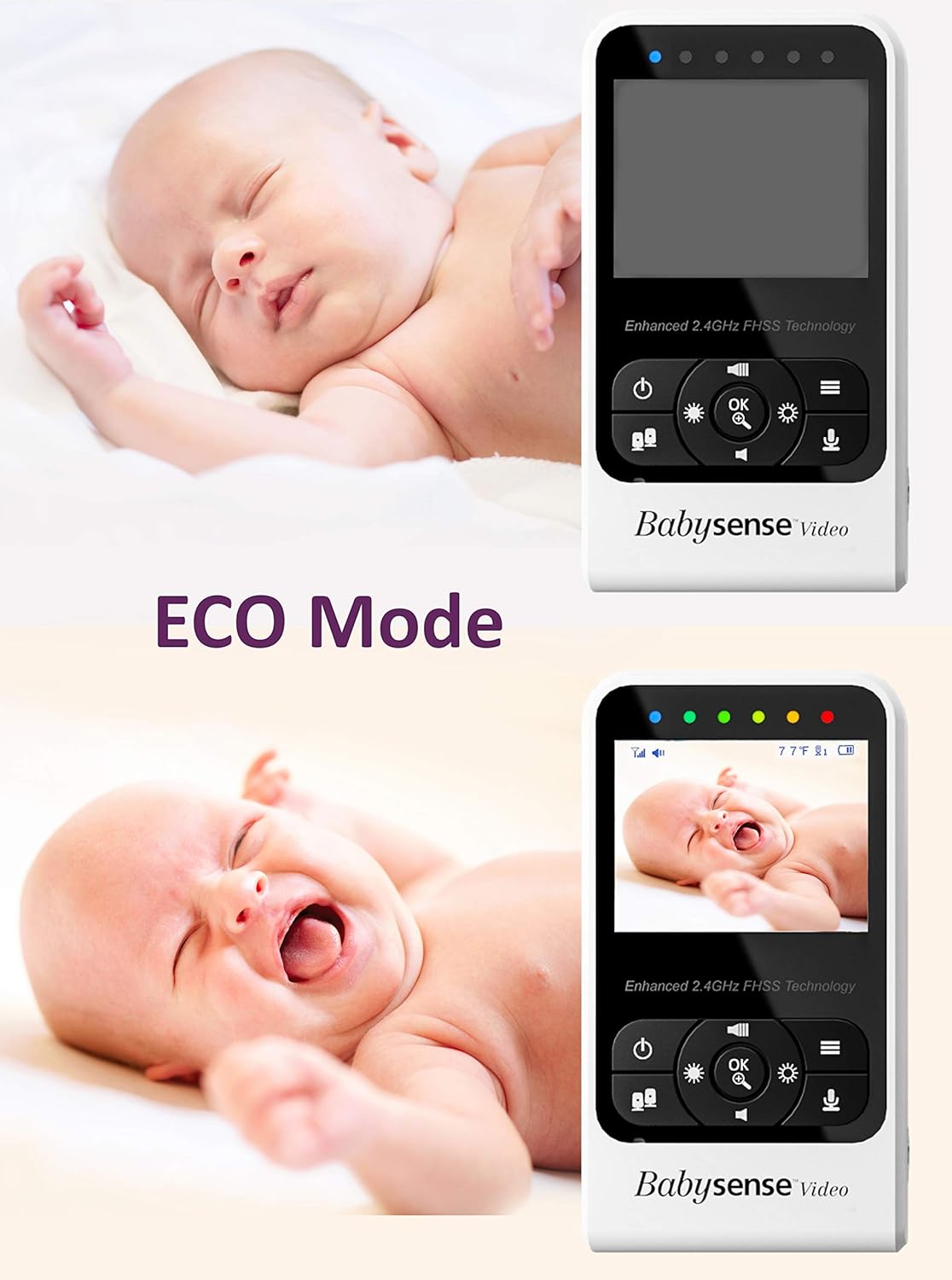 Video Baby Monitor with Camera and Audio, Two Cameras, Night Vision, Two Way Talk D6212