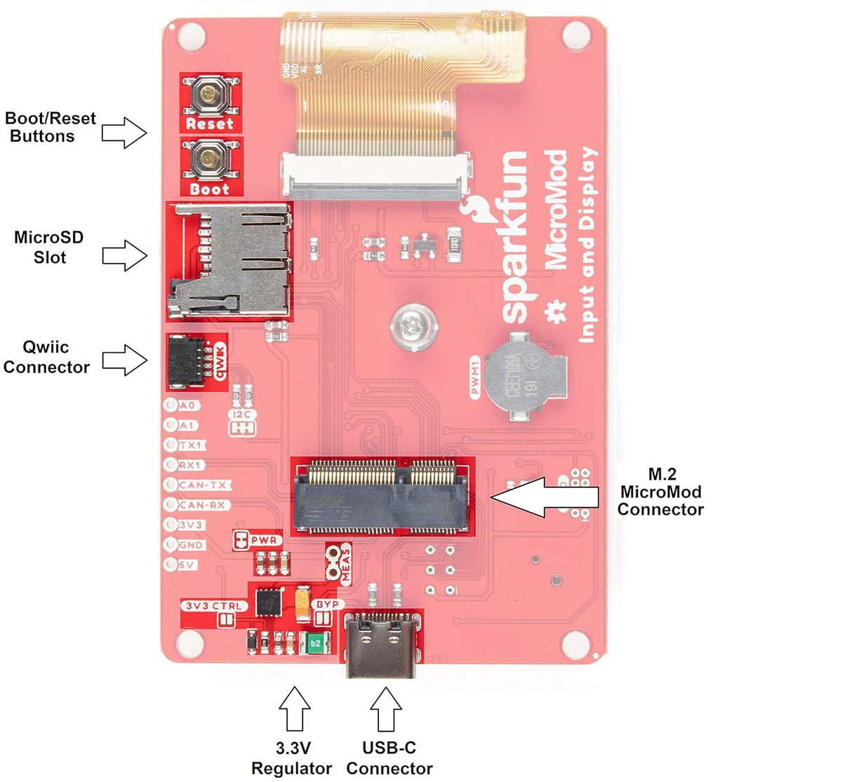 2.4" TFT Display Carrier Board with Buzzer N384