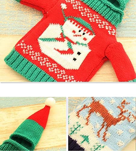 4 Pack Christmas Wine Bottle Covers and Hats Kit N71341