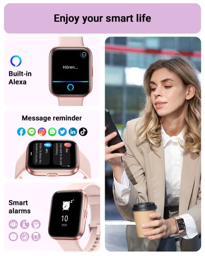 1.8" Touch Screen Smart Watch with Alexa Built-in, IP68 Waterproof M831