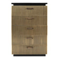5-Drawer Wood Chest in Black/Gold T5702