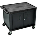 27x22H A-V Cart with Two Large Shelves and Cabinet Z2137