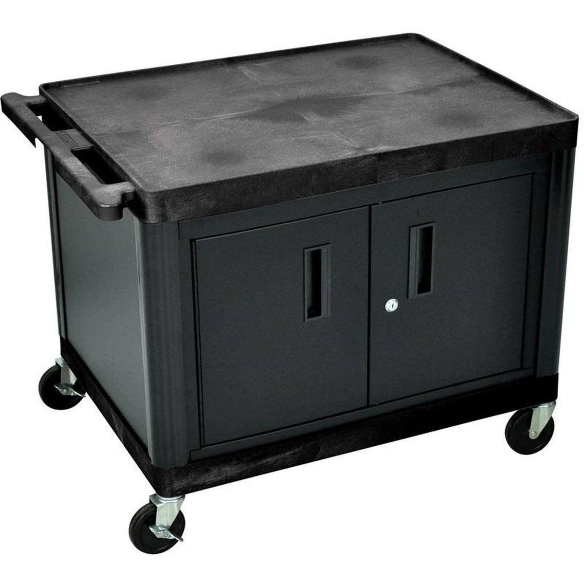 27x22H A-V Cart with Two Large Shelves and Cabinet Z2137