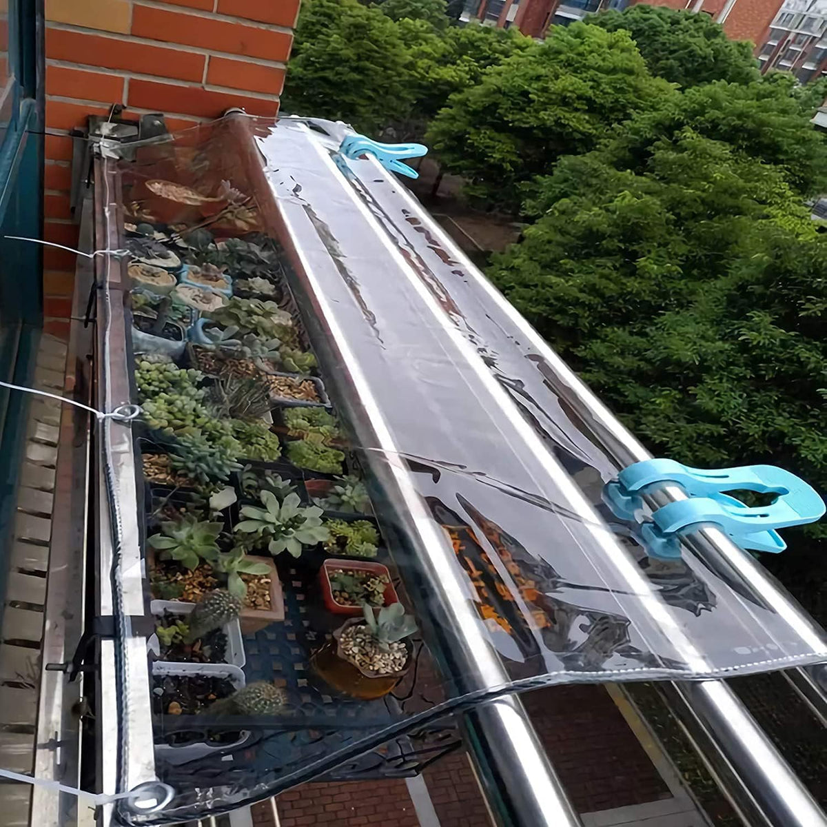 Clear PVC Vinyl Waterproof Tarpaulin Canopy 1.2x2m Q5904