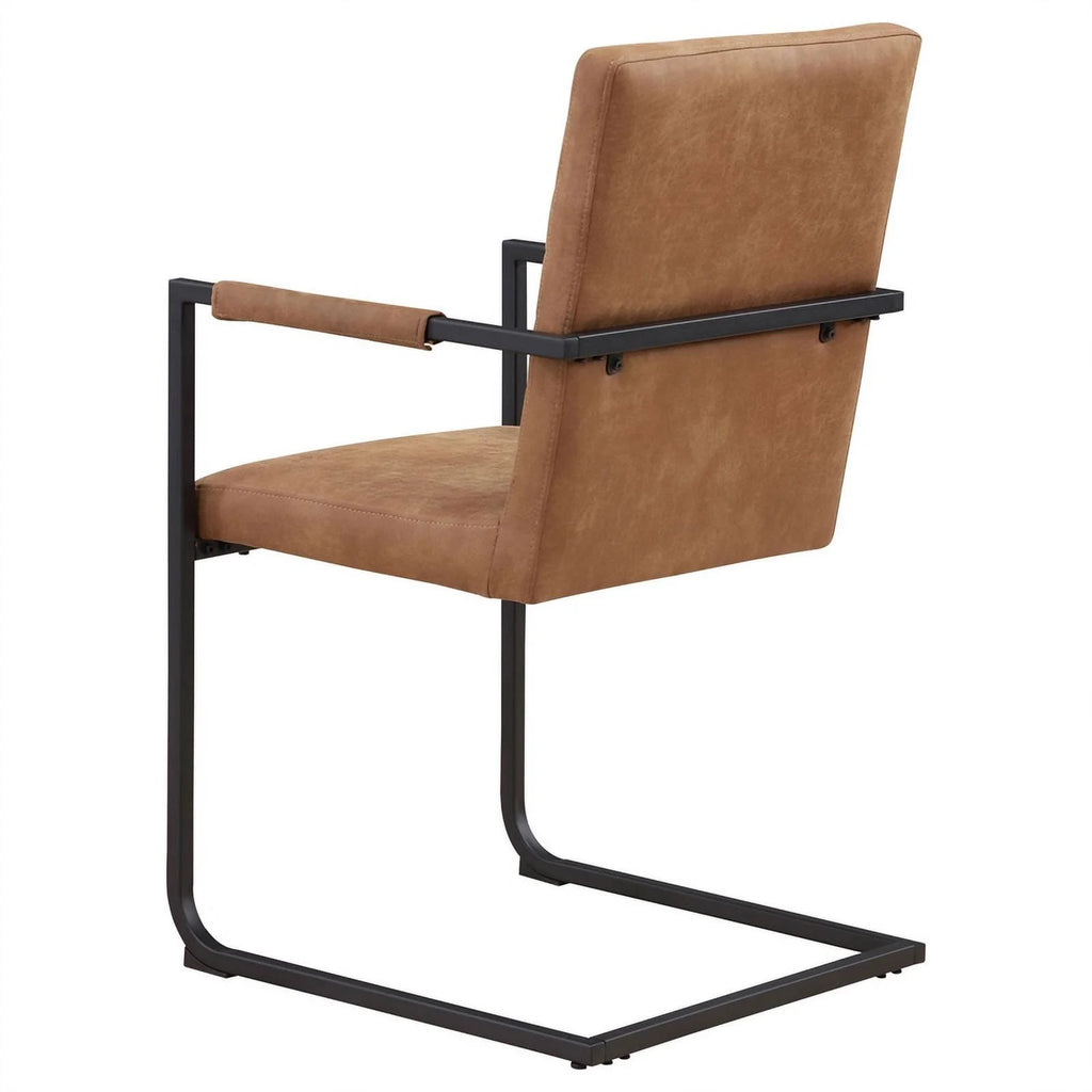 Brown and Black Faux Leather Arm Chair H203209
