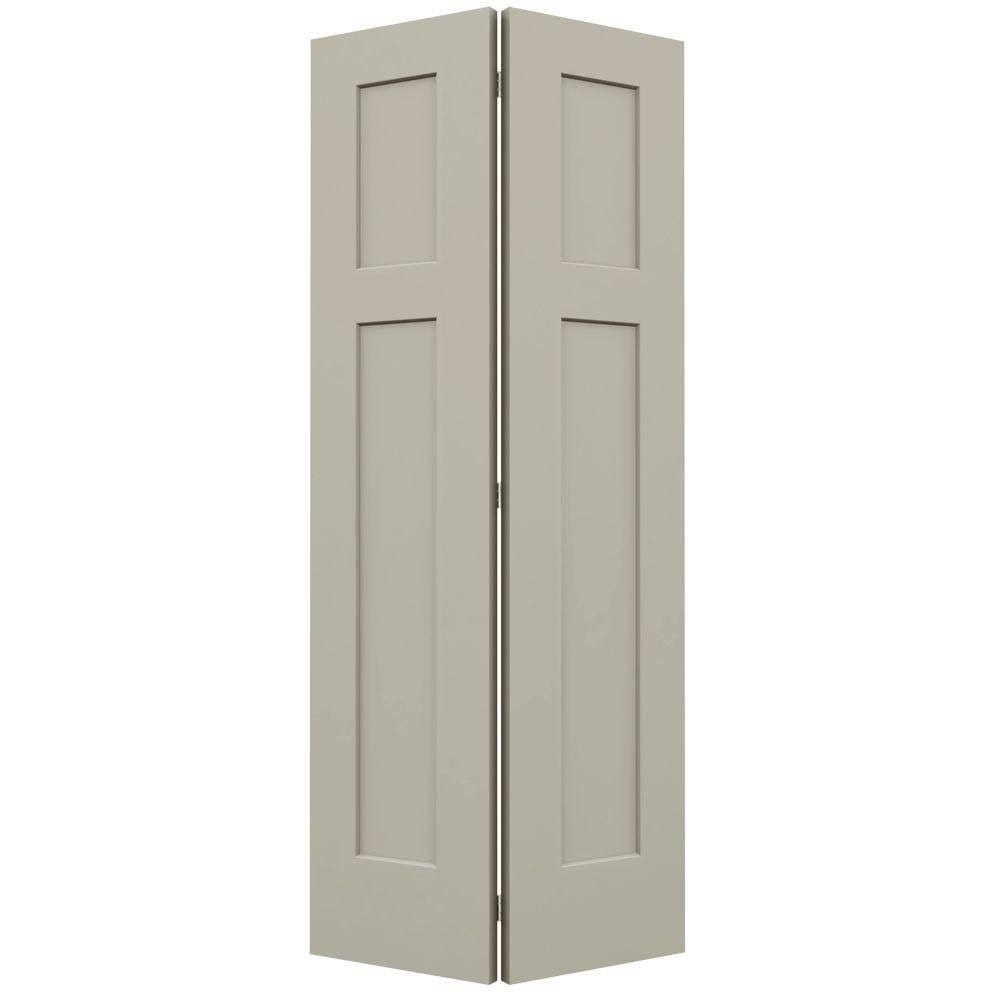 36 in. x 80 in. Desert Sand Painted Molded Composite MDF Bi-Fold Door J625