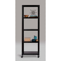 Industrial Modern Mobile 5-Shelf Bookcase Cart Black M40435