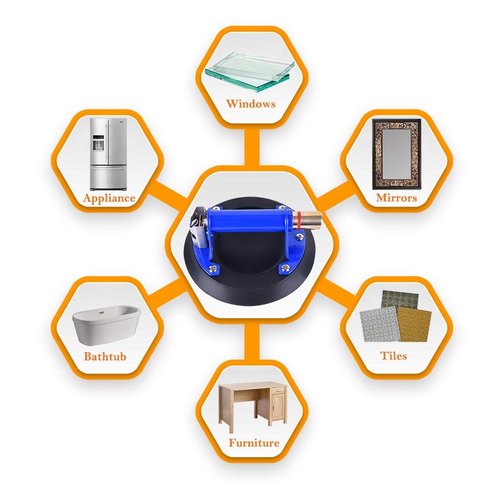 8 Glass Suction Cup with Metal Handle E5588